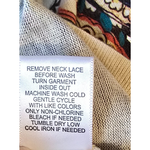 Unity World Wear Blouse Women's L Paisley Multi-Color Third Quarter Sleeve - Picture 5 of 16